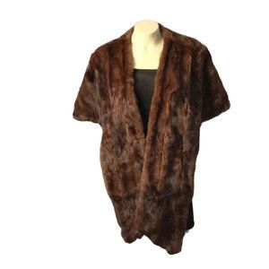 Vintage Frost Bros. real soft fur shawl cape adjustable length